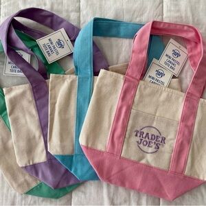🌸🌈 Trader Joe’s COMPLETE Pastel Tote Set – 4 Bags 🌈🌸